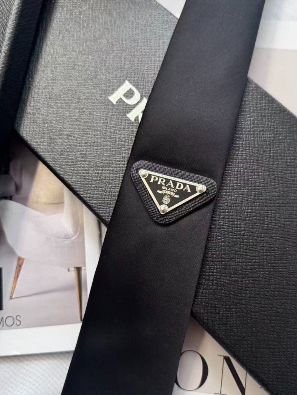 Unisex Prada Black Tie 👔 Brand new, comes with a gift box - Picture 1 of 6